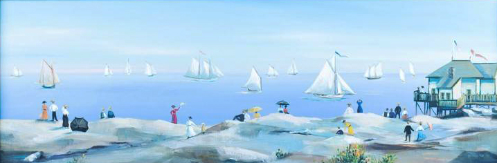 サリー・コールドウェル・フィッシャーの絵画作品　タイトルは、港の風景